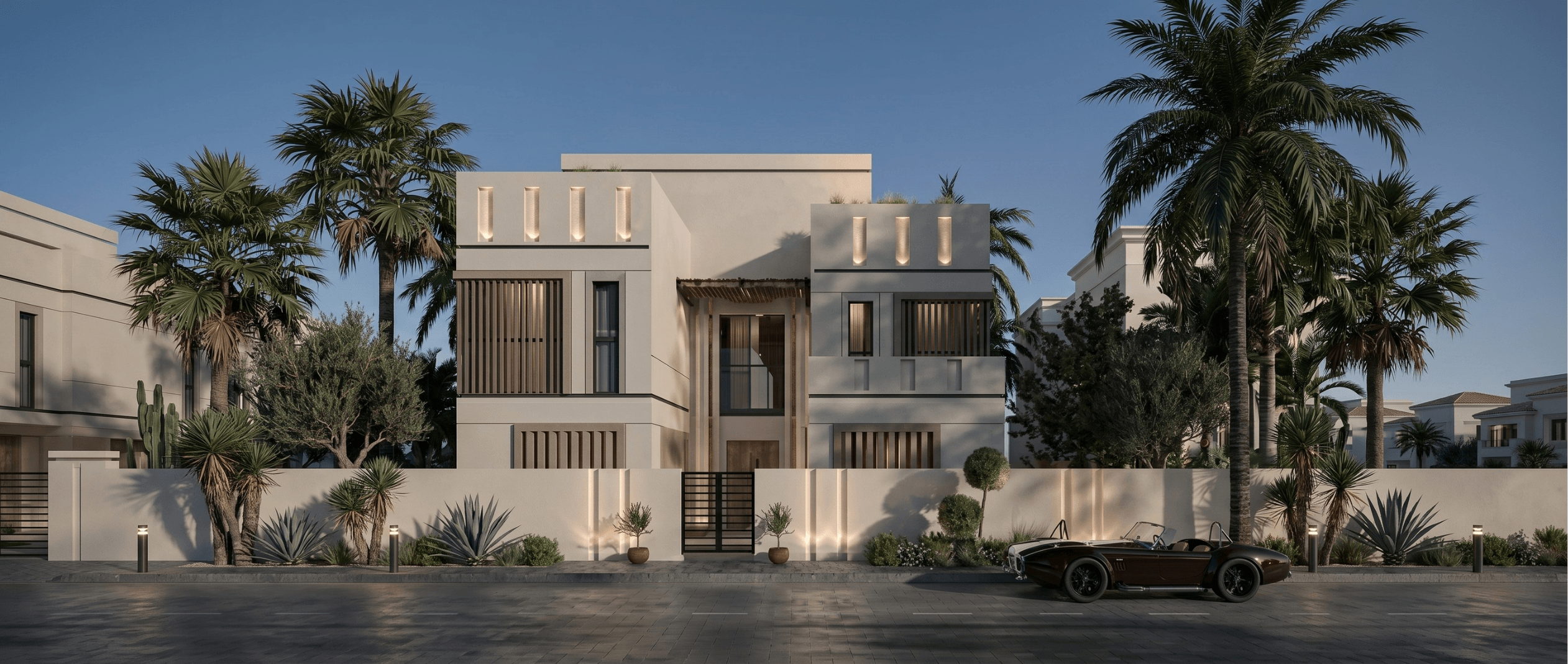 واجهة فيلا سكنية فاخرة في الرياض